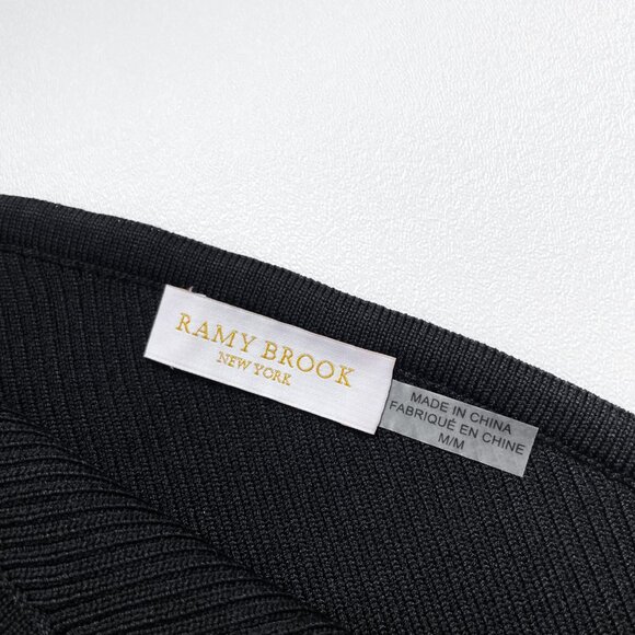 Ramy Brook Liana One Shoulder Top Black Size Medium NEW NWT - Picture 7 of 10